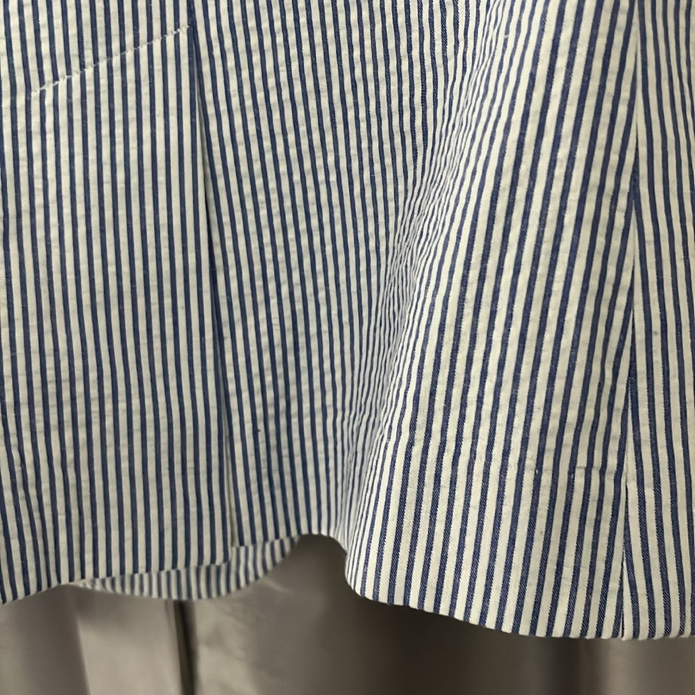 Brooks Brothers 2 seersucker white blu stripes blazer 2 metal white buttons - Picture 10 of 14